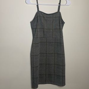 Plaid Black and Tan dress adjustable straps
